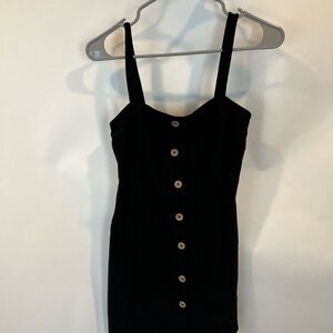 Pull & Bear ASOS Black Sleeveless Button Front Mini Dress